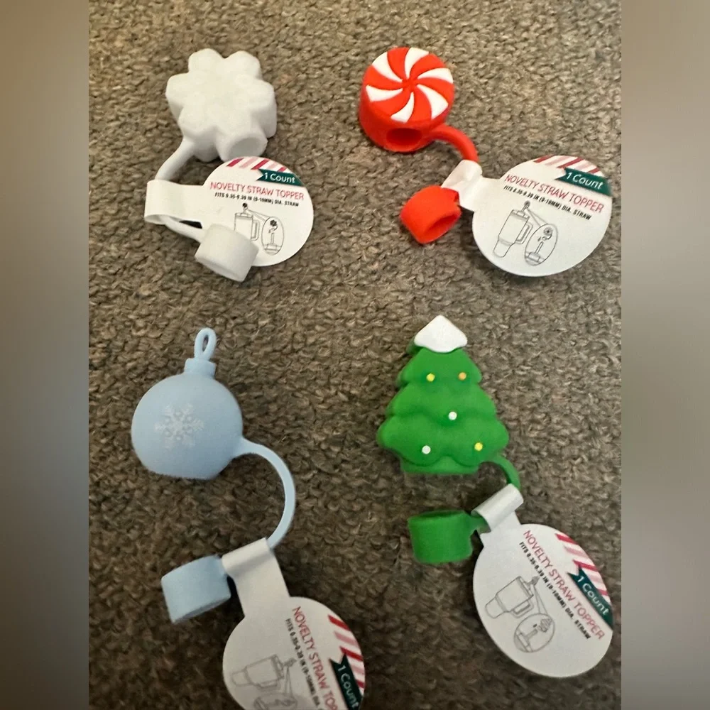 Target Silicone Christmas Cover & Straw Topper Tumbler Stanley 2024 SET OF 4!!